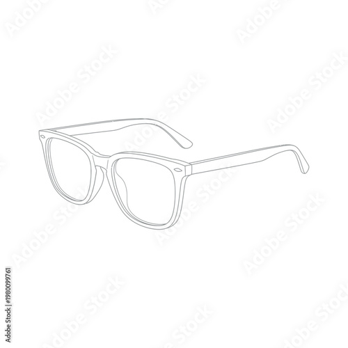 Transparent plastic eyeglasses with temples.