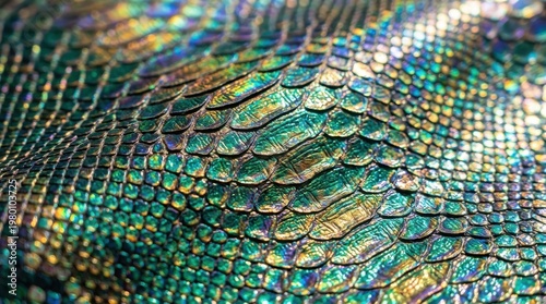 Intricate Scales: Close-up of a reptile's mesmerizing scales, revealing vibrant colors and intricate textures, creating a captivating display of nature's artistry.