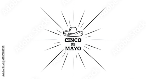 Cinco de Mayo Celebration Hat Design with Sunburst Effect Cinco de Mayo  Day  celebrations, icon