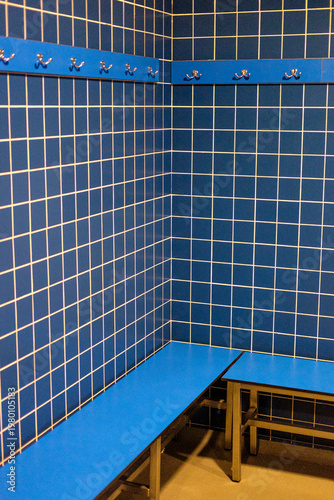 Photography Blue tiled changing room corner The Concept of Order