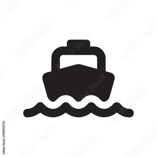 Ferry boat transportation icon
