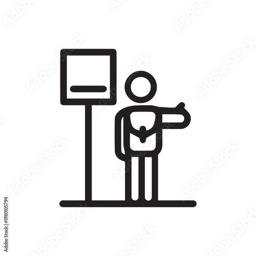 Catching bus line icon
