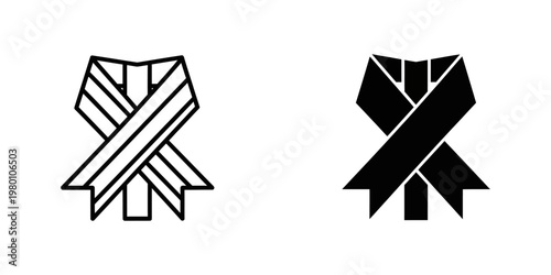 bow tie flat design vector illustration with geometric pattern and solid color variants