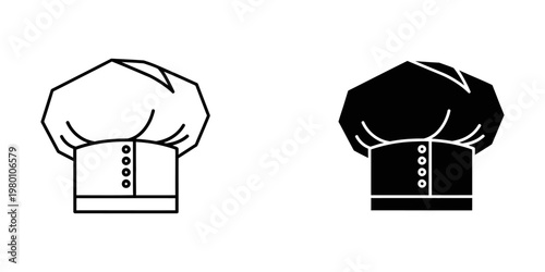 chef hat and kitchen cap isolated flat design vector illustration
