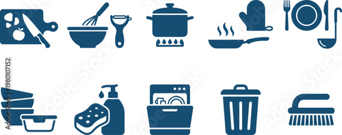 Kitchen items and tools icons