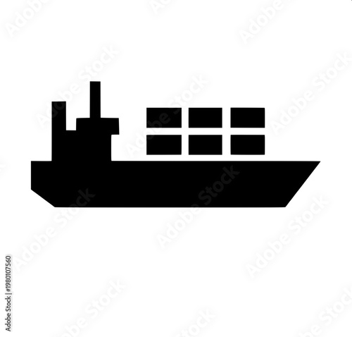 “Silhouette icon of a cargo container being hoisted by a crane, bold shapes, modern logistics symbol design.”