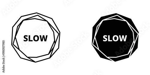 slow speed limit traffic sign flat design vector illustration
