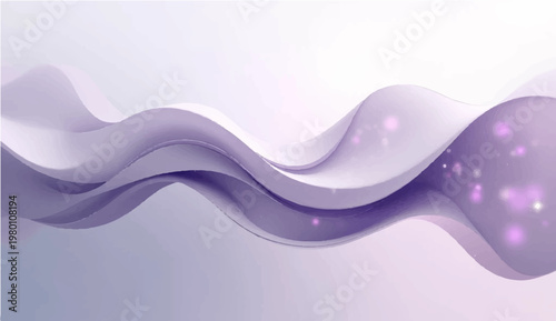 An abstract waves of light purple gently swirl, forming elegant shapes. The design is sleek and modern, creating a sense of movement.