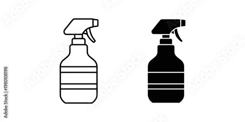 two spray bottles with trigger nozzles flat design vector illustration
