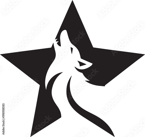 Wallpaper Mural Silhouette of woman dancing in front of large star shape on white background Torontodigital.ca