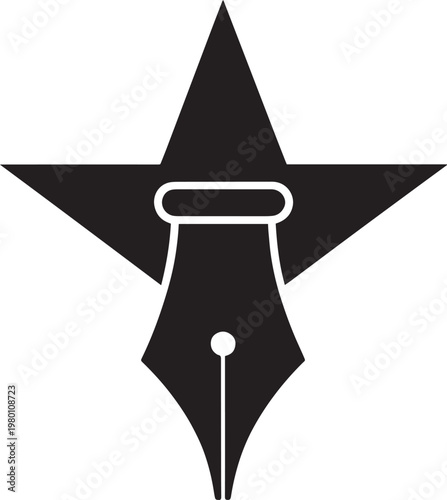 Wallpaper Mural Black star shaped fountain pen nib vector graphic symbol Torontodigital.ca