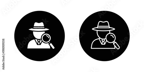 detective and magnifying glass investigation concept flat design vector illustration