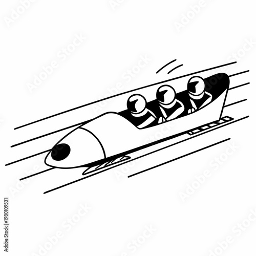 Bobsleigh Speed Illustration