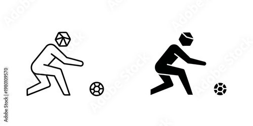 two soccer players competing for ball flat design vector illustration