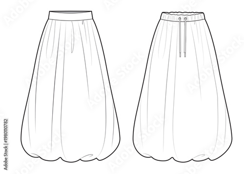 Set of skirts balloon fashion mock up
