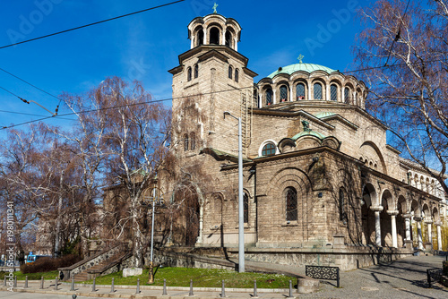 Facade of the Sveta Nedelya cathedral in the center of Sofia, Bulgaria - Europe