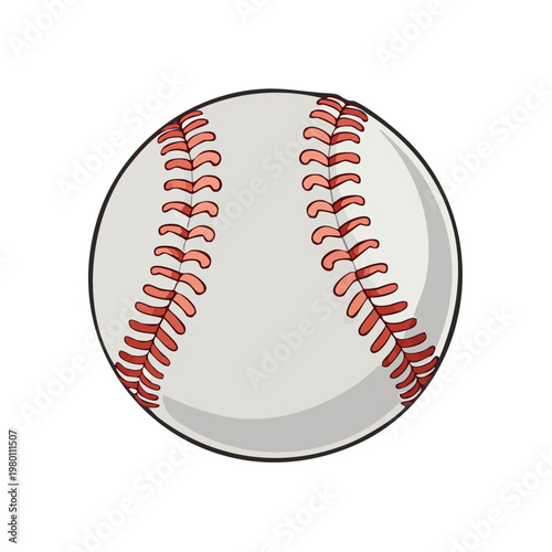 Classic baseball with red stitching, clean illustration