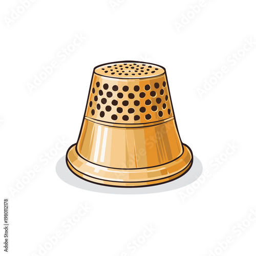 Golden Metal Thimble for Sewing and Tailoring Protection