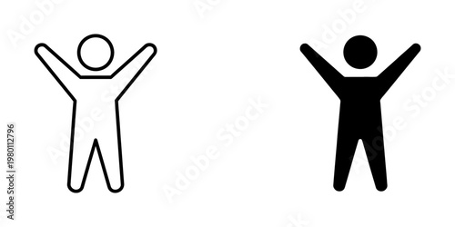 gender equality and diversity concept with male and female stick figures celebrating flat design vector illustration