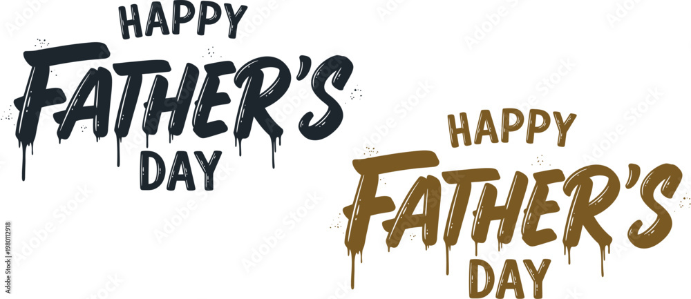 Obraz premium Happy father's day typography a dripping artistic celebration of parenthood