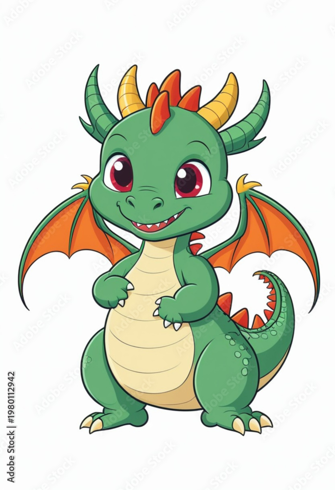 Fototapeta premium Adorable Cartoon Dragon