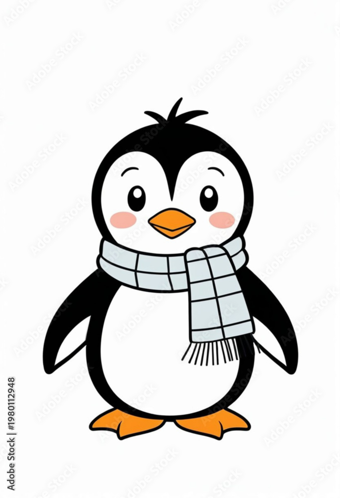 Fototapeta premium Penguin with Scarf