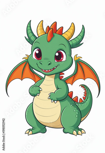 Adorable Cartoon Dragon