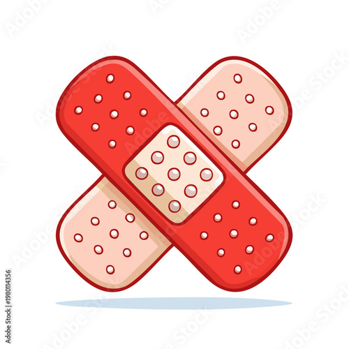 Crossed Adhesive Bandages Symbolizing Healing and First Aid Protection