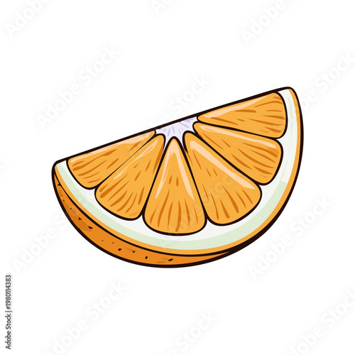 Fresh Orange Slice Citrus Fruit Healthy Food Illustration on White