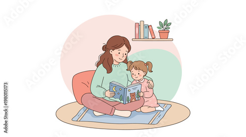 A mother and child share love on Mother's Day with a book