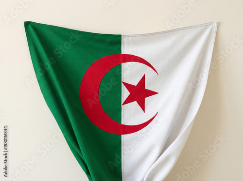 Drapeau de l'Algérie sous fond uni