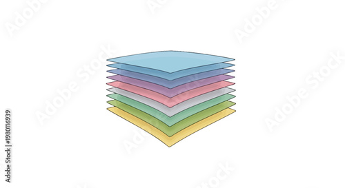 Stack of colorful paper sheets.