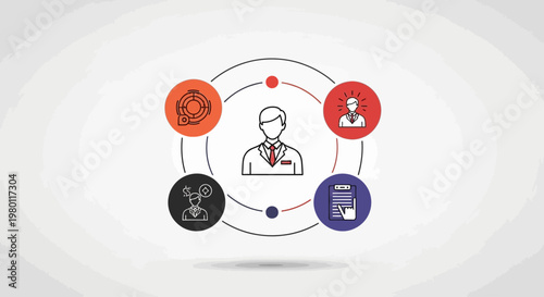 Businessman in a professional network.