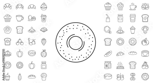 Donut Dessert Icon Graphic Illustration.