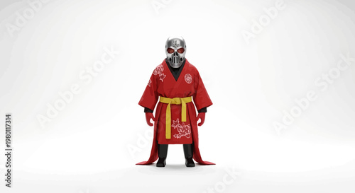 Man in red robe and mask.