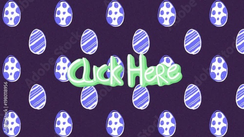 Color cycle starting, Click Here graphic cycling pastels while arrows pulsing to prompt taps