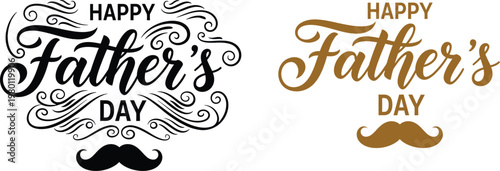 Happy father's day calligraphy designs two elegant and decorative lettering styles