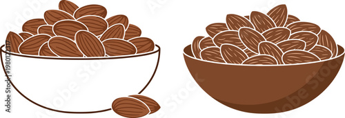 Two bowls of almonds