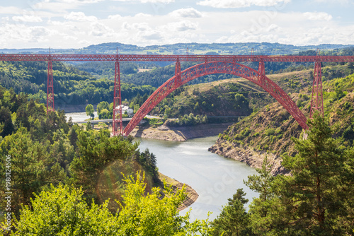 Vászonkép Garabit railway bridge spanning Truyere river - France