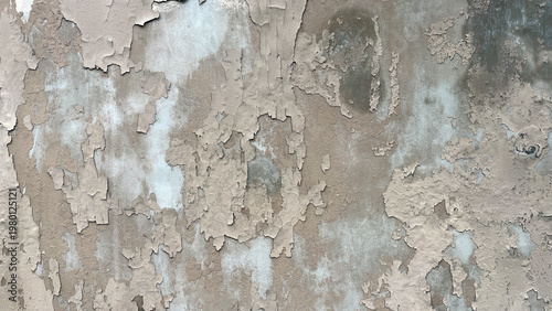 Tableau sur toile Close‑up of a weathered wall with peeling paint and exposed plaster, showing rou