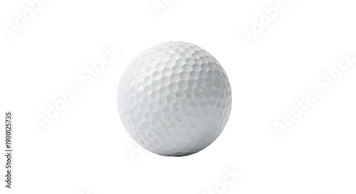 White golf ball on plain background dimpled