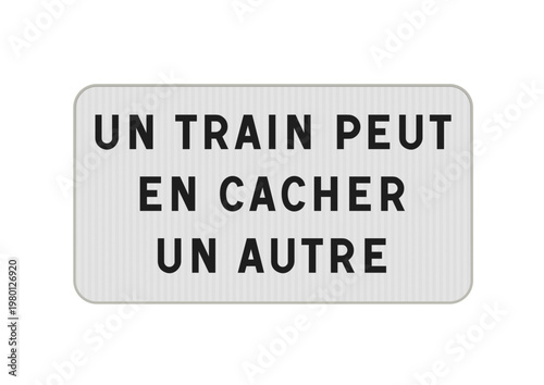 Panneau blanc un train peut en cacher un autre en vectoriel