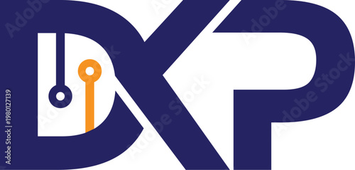 Letter DKP with technology logo
