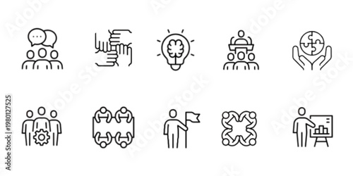 Team Building Icons – Business Collaboration Vector Set