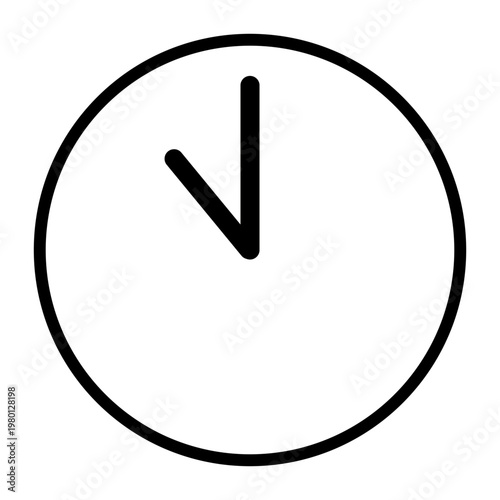 Flat clock icon for graphic design, logo, web site, social media, mobile app, illustration ; o'clock 11.00	
