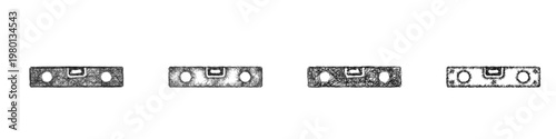 Sketch spirit level icon design set