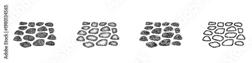 Sketch cobblestone icon design set