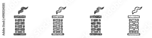 Sketch chimney icon design set