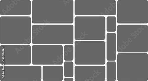 Abstract composition of dark gray rectangles and squares in a grid like arrangement