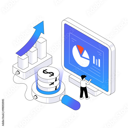 Modern design illustration of financial analyst 